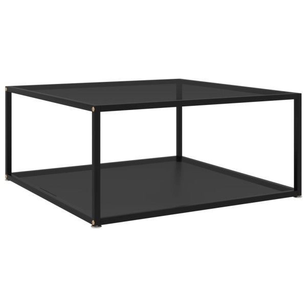 Mesa de centro vidrio templado negro 80x80x35 cm