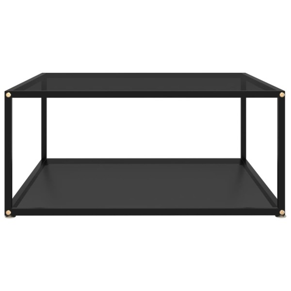 Mesa de centro vidrio templado negro 80x80x35 cm