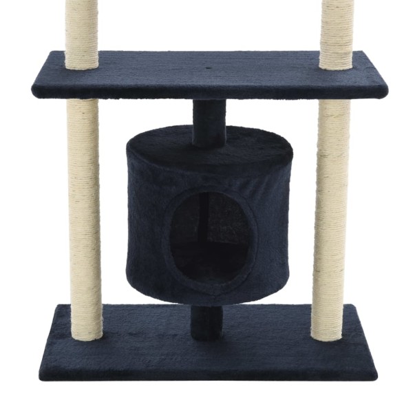 Rascador para gatos poste de sisal 95 cm azul oscuro