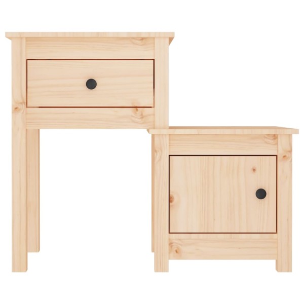 Mesita de noche madera maciza de pino 79,5x38x65,5 cm