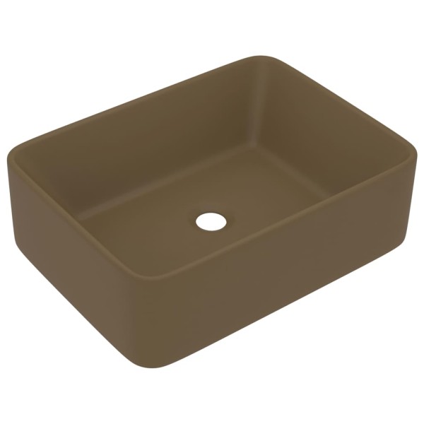 Lavabo de lujo de cerámica crema mate 41x30x12 cm