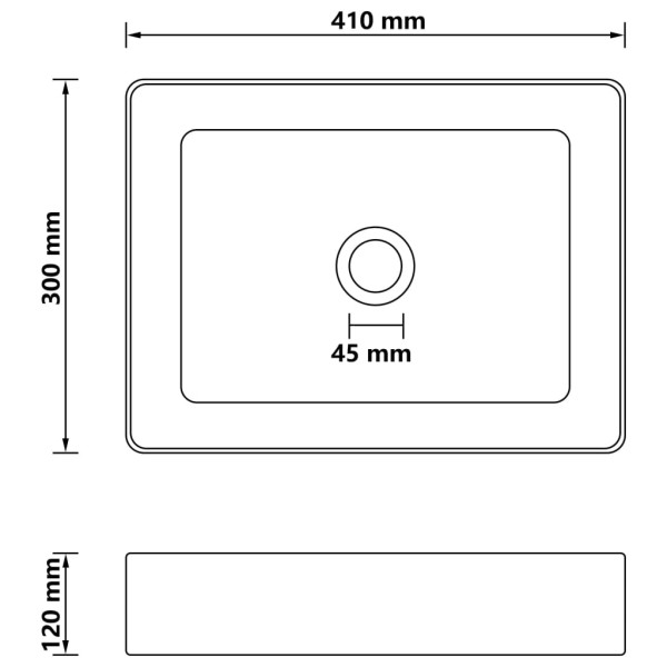 Lavabo de lujo de cerámica crema mate 41x30x12 cm