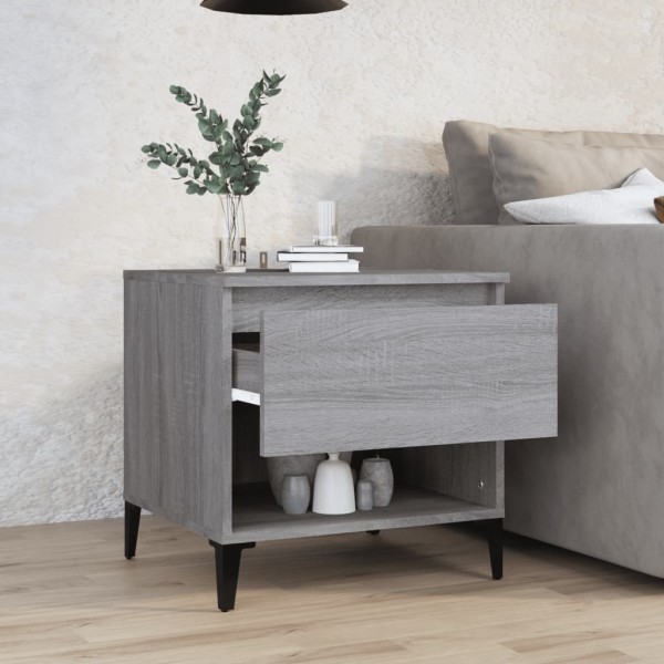 Mesa auxiliar de madera contrachapada gris Sonoma 50x46x50 cm