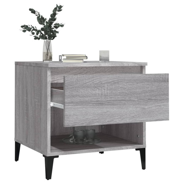 Mesa auxiliar de madera contrachapada gris Sonoma 50x46x50 cm