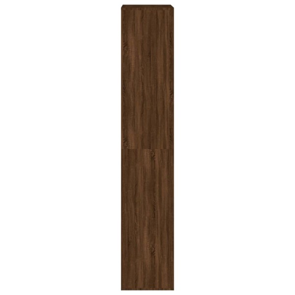 Zapatero de madera contrachapada roble marrón 54x34x183 cm