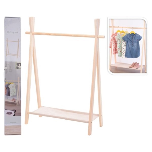 Storage solutions Perchero para niños con 1 estante madera de pino