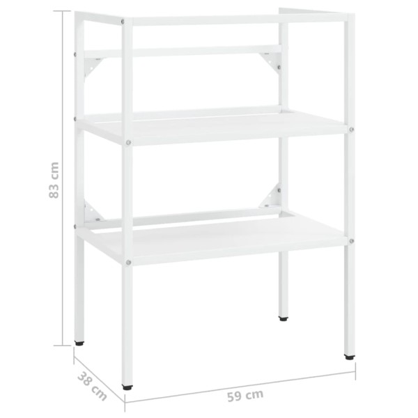 Estructura de lavabo de hierro blanco 59x38x83 cm