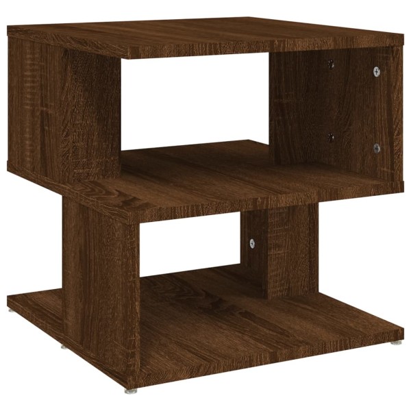 Mesa auxiliar de madera contrachapada marrón roble 40x40x40 cm