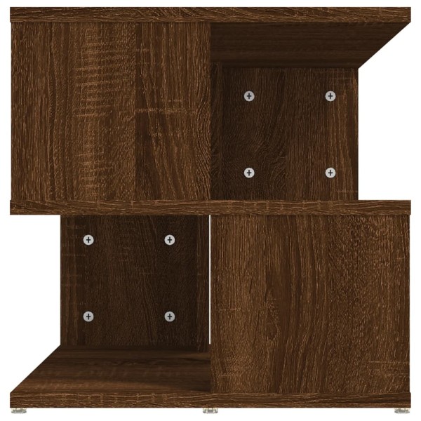 Mesa auxiliar de madera contrachapada marrón roble 40x40x40 cm