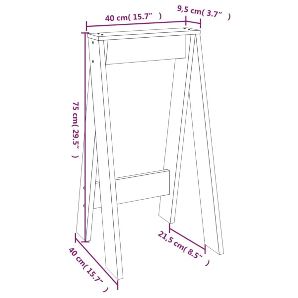 Taburetes 2 unidades madera maciza de pino blanco 40x40x75 cm