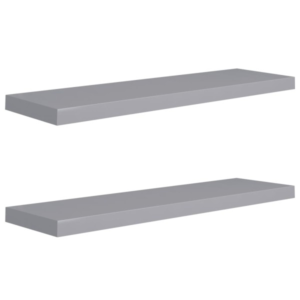 Estantes flotantes de pared 2 uds MDF gris 90x23,5x3,8 cm