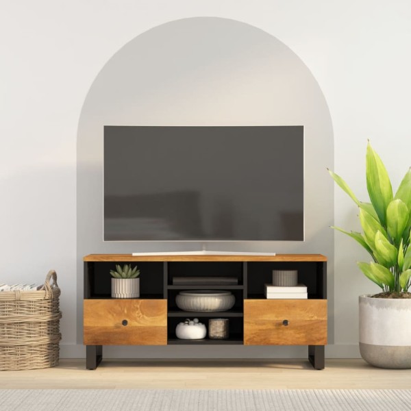 Mueble de TV madera mango y madera de ingeniería 100x33x46 cm