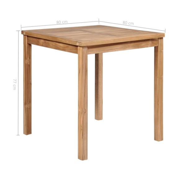 Set de comedor exterior 5 piezas de madera maciza de teca