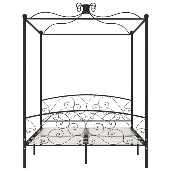 Estructura de cama con dosel metal negro 180x200 cm