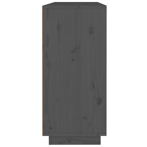 Aparador de madera maciza de pino gris 110x34x75 cm