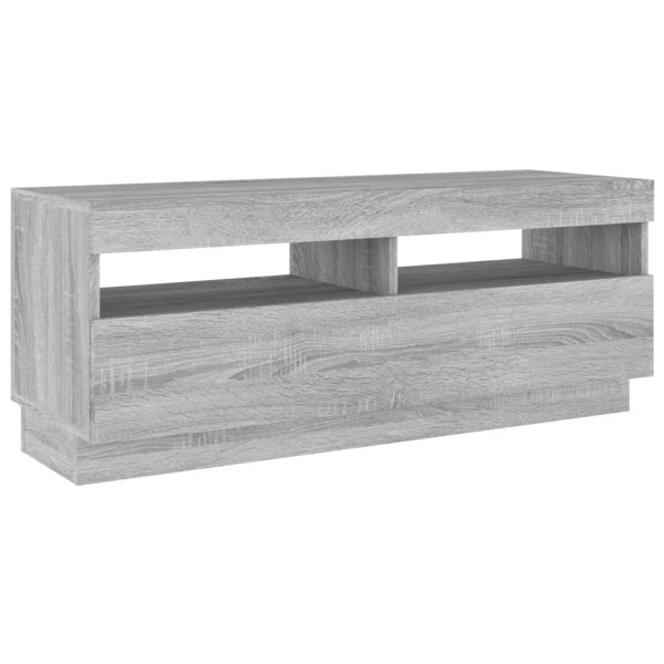 Mueble de TV con luces LED gris Sonoma 100x35x40 cm