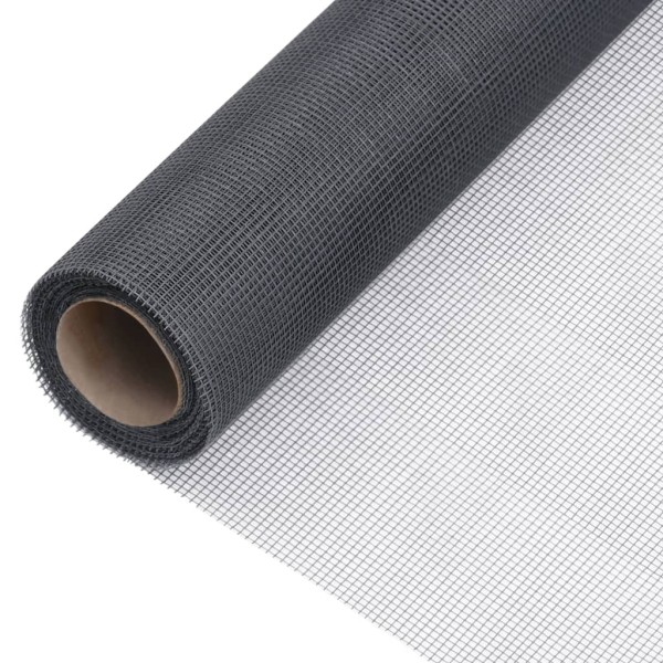 Malla mosquitera de fibra de vidrio gris 100x1000 cm