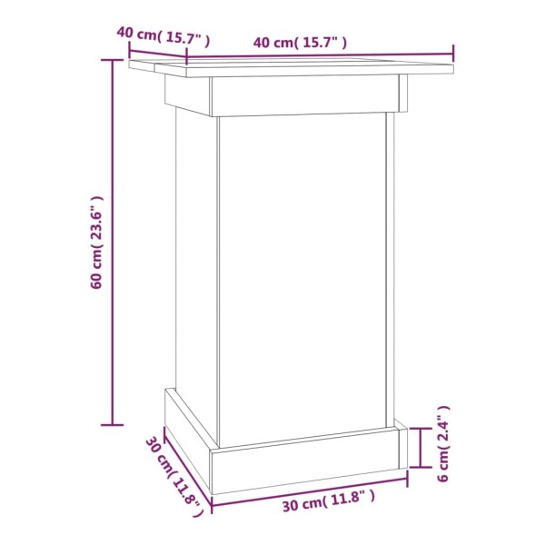 Soporte para plantas madera maciza pino marrón miel 40x40x60 cm