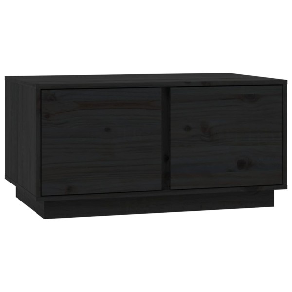 Mesa de centro madera maciza de pino negro 80x50x40 cm