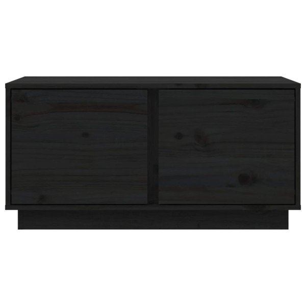 Mesa de centro madera maciza de pino negro 80x50x40 cm