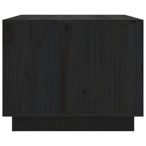 Mesa de centro madera maciza de pino negro 80x50x40 cm