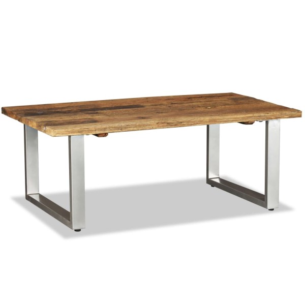 Mesa de centro de madera maciza reciclada 100x60x38 cm