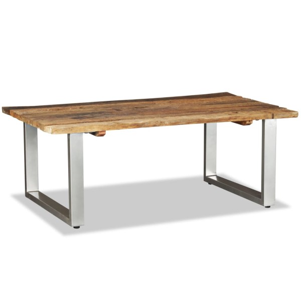 Mesa de centro de madera maciza reciclada 100x60x38 cm