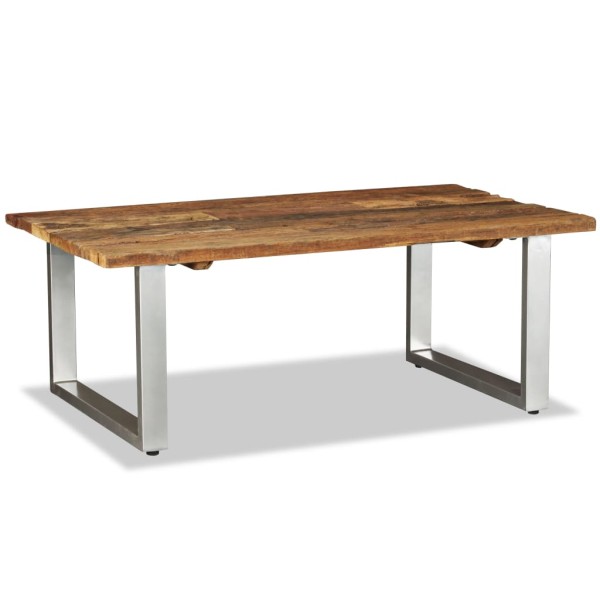 Mesa de centro de madera maciza reciclada 100x60x38 cm