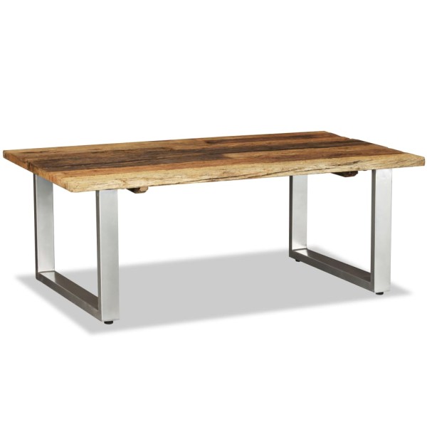 Mesa de centro de madera maciza reciclada 100x60x38 cm