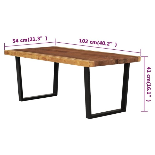 Mesa de centro de madera maciza de Suar 102x54x41 cm