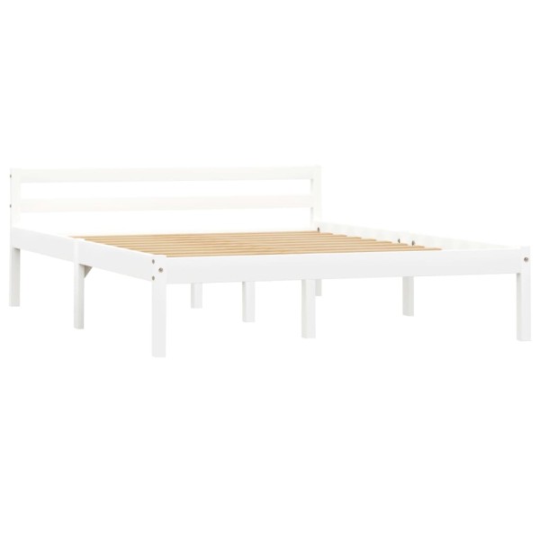 Estructura de cama de madera maciza de pino blanco 120x200 cm