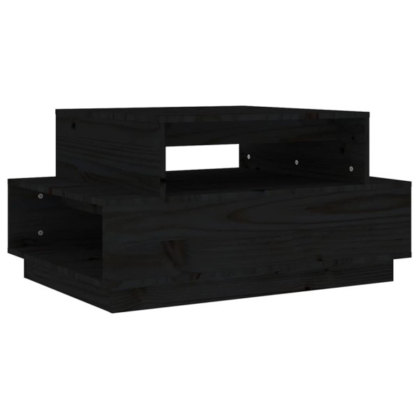 Mesa de centro madera maciza de pino negro 80x55x40,5 cm