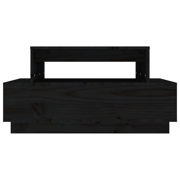 Mesa de centro madera maciza de pino negro 80x55x40,5 cm