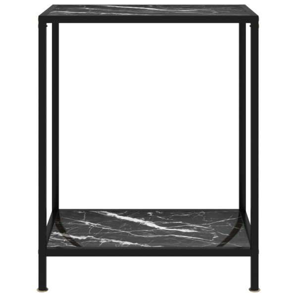 Mesa de consola negro vidrio templado 60x35x75 cm