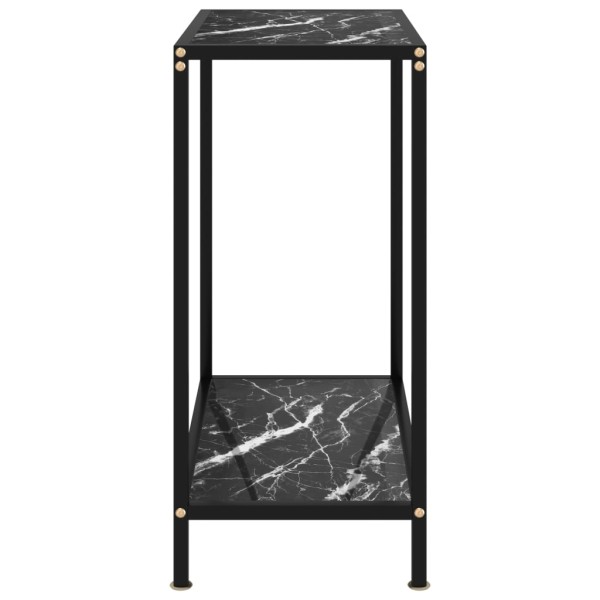 Mesa de consola negro vidrio templado 60x35x75 cm