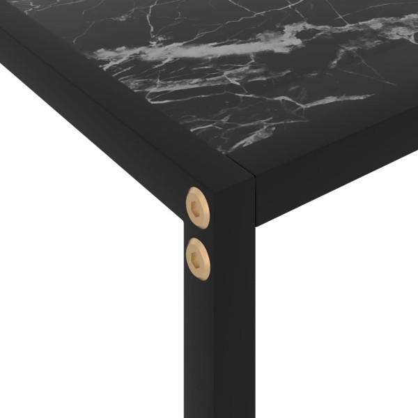 Mesa de consola negro vidrio templado 60x35x75 cm