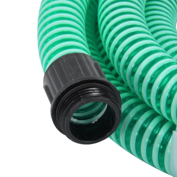 Manguera de succión con conectores de latón PVC verde 29 mm 15m