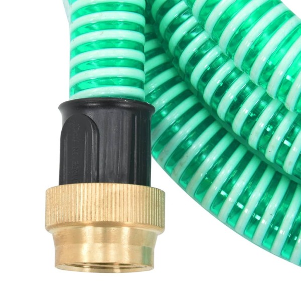 Manguera de succión con conectores de latón PVC verde 29 mm 15m