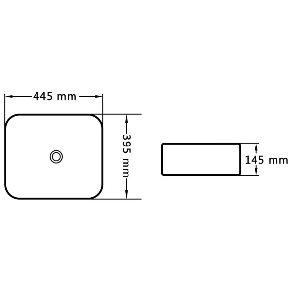 Lavabo 44,5x39,5x14,5 cm cerámica blanco