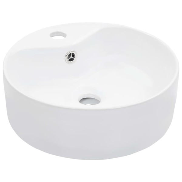 Lavabo con rebosadero 36x13 cm cerámica blanco