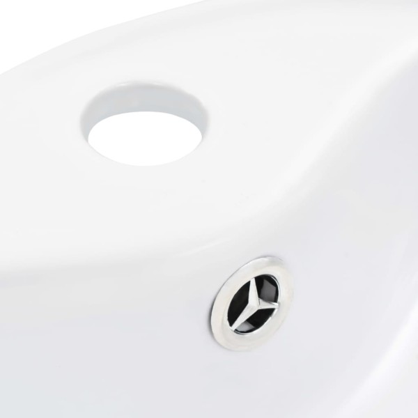 Lavabo con rebosadero 36x13 cm cerámica blanco