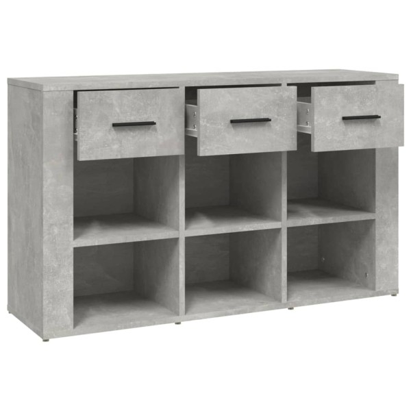 Aparador de madera contrachapada gris hormigón 100x30x59,5 cm