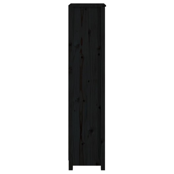 Estantería madera maciza de pino negra 50x35x154 cm