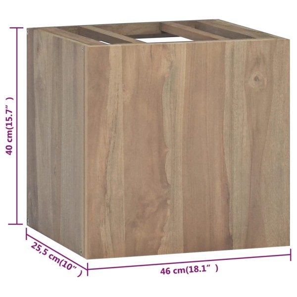 Armario de baño de pared madera maciza de teca 46x25,5x40 cm