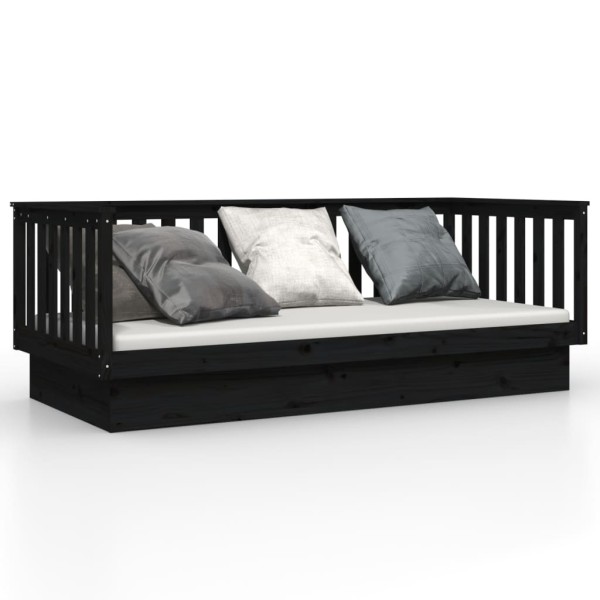 Sofá cama de madera maciza de pino negro 100x200 cm