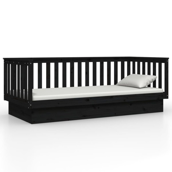 Sofá cama de madera maciza de pino negro 100x200 cm