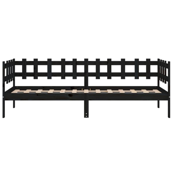 Sofá cama de madera maciza de pino negro 80x200 cm