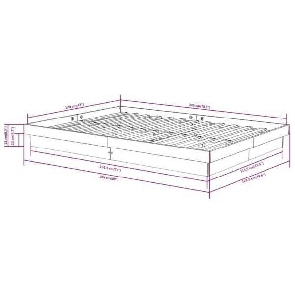 Estructura de cama madera maciza blanco 120x200 cm