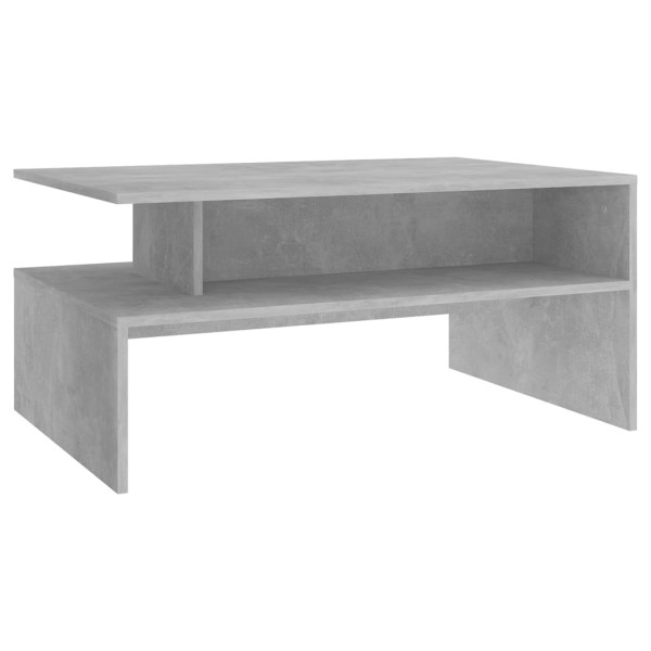 Mesa de centro madera contrachapada gris hormigón 90x60x42,5 cm