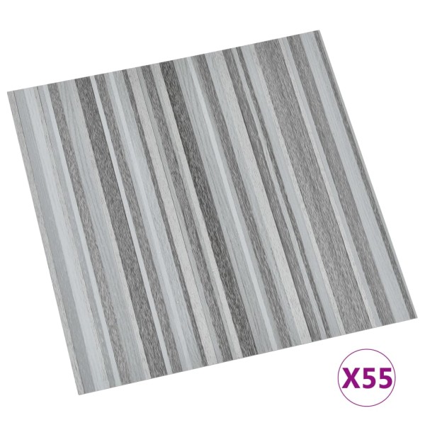 Lamas para suelo autoadhesivas 55 piezas PVC 5,11 m² gris claro